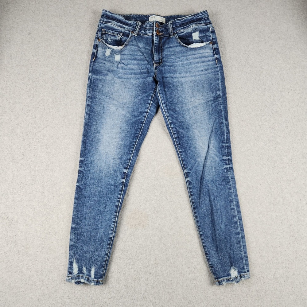 BKE Stella Jeans Womens 29 Blue Denim Ankle Skinny Low Rise Slim Fit Distressed